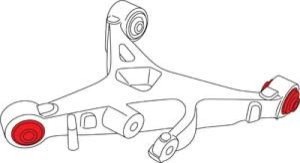 Jaguar S-Type Control Arm Bushing Kit - Rear - SPC Performance - xAxis Sealed Flex Joint - `03-`08